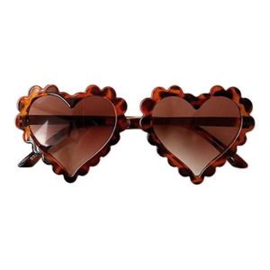 LUNETTES DE SOLEIL Cool et Mode lunettes de Soleil Coeur Motif Lunettes UV400 Plage Eyeware pour Enfants marron