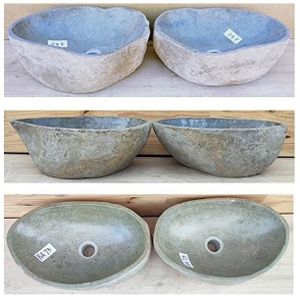 LAVABO - VASQUE double vasques en pierre duo 45cm, choix sur photo
