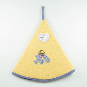 Essuie Mains cheval torchon Eponge Rond- 100/% Coton Brod/é /Ø65cm /écru /Ø 65 cm Ecru Ronde