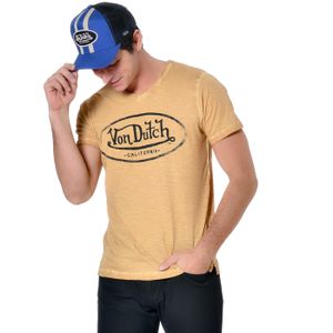 T-SHIRT Von Dutch Tee Shirt Homme 100% Coton, T Shirt Homme Ron, Col V & Slim Fit