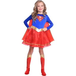 DÉGUISEMENT - PANOPLIE Déguisement enfant Supergirl - Rouge - 3/4 ans - Robe à manches longues et cape détachable