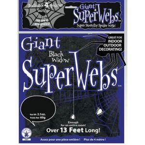 FARCE ET ATTRAPE Toile d'araignée noire - Rubies - 60g - 4 araignées - pour enfants à partir de 14 ans