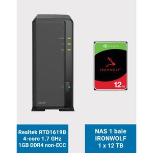 SERVEUR STOCKAGE - NAS  Synology DiskStation DS124 Serveur NAS IRONWOLF 12To (1x12To)