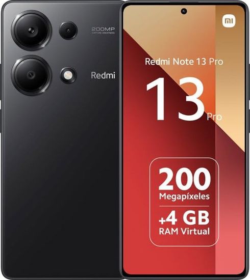 Xiaomi redmi note 13 pro smartphone 8 Go de RAM 256 go de Rom, pantalla AMOLED 6,67 pouces, noir