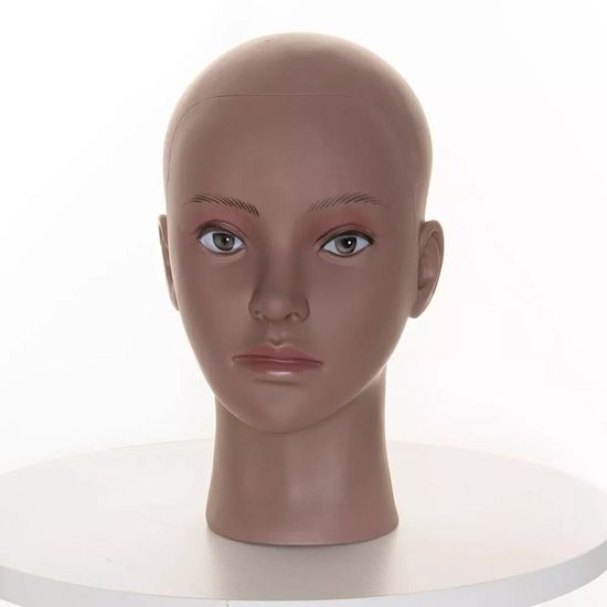 Support De Tête De Mannequin Pour Coiffeur - Base En Acier Réglable En Hauteur (24-40 Cm), Noir