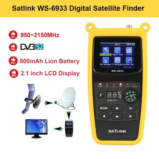 Détecteur Signal Satellite POFET - LCD, Alarme Sonore, Pour Antennes Paraboles