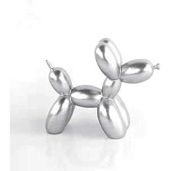 Sculpture Chien Ballon Jeff Koons - Figurine Résine Mignonne Décoration Moderne Maison Bureau, Noir 9x3.5x7.5cm