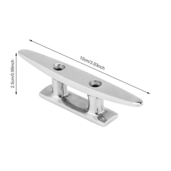Taquet Marin Acier Inoxydable 316 - Poli Miroir 4 à 8 Pouces