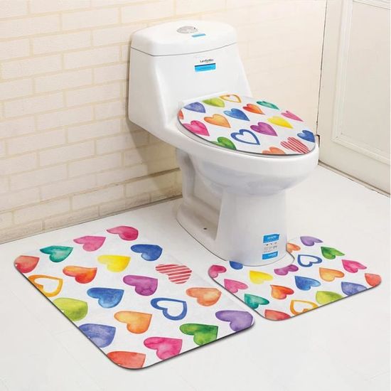 Tapis De Bain Enfant Slumber Party Fun Singe - Fille - Marron Rose Coeur - Neuf