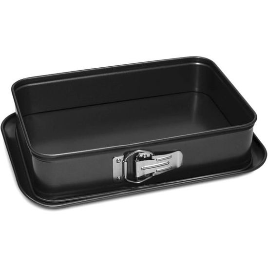 , Moule À Charnière Rectangulaire 19X28Cm, Acier Avec Revêtement AntiAdhérent, Couleur Noir