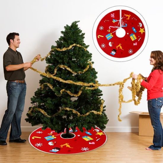 1 pc Durable Festival tablier décoratif de Noël de pied de sapin arbre de noel - tapis de sapin arbre de noel decoration de noel