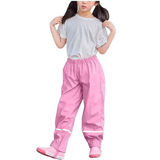 JinBei Pantalon De Pluie Enfant 2-7 Ans - Imperméable Respirant Avec Bretelles Et Bandes Réfléchissantes