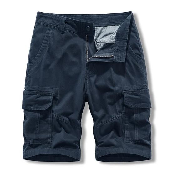 Short Cargo Homme - Bermuda Été En Coton Élastique - Coupe Baggy Avec Multiples Poches - Du S Au 4XL