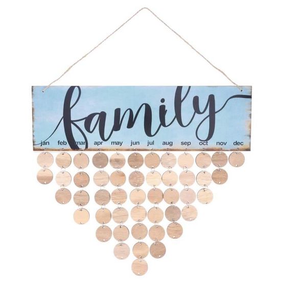 Calendrier Des Anniversaires Famille Et Ou Amis En Bois Personnalisé