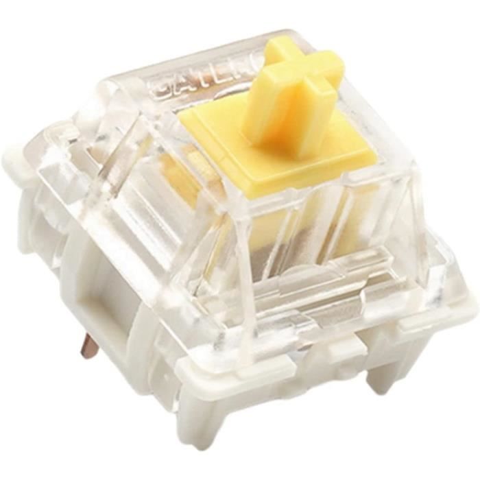Ranked Gateron ks-9 Key Switch per tastiere da gioco meccaniche | Montato su piastra (Gateron Yellow, 65 Pezzi