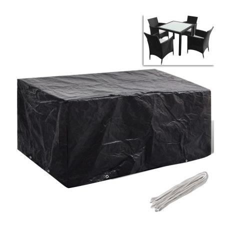 180 x 140 x 90 cm Housse de salon de jardin Résine tressée 8 œillets HB041 -COO