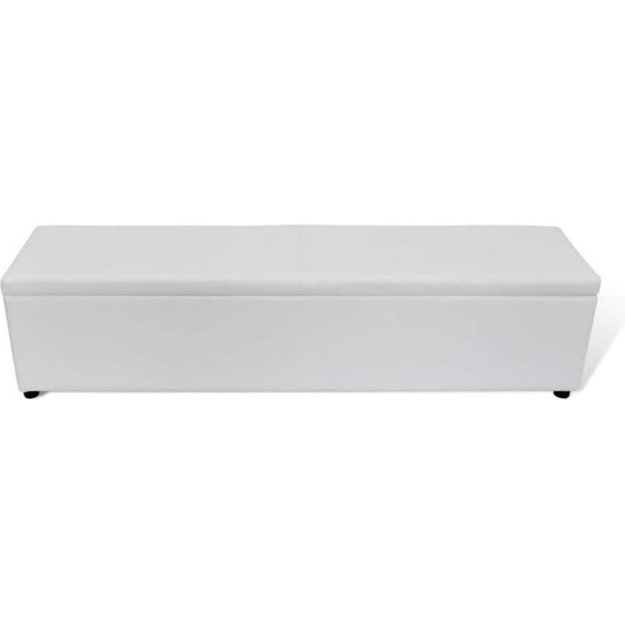 Banc banquette coffre de rangement blanc taille large, coffre siège de rangement boîte ,178 x 44 x 44 cm