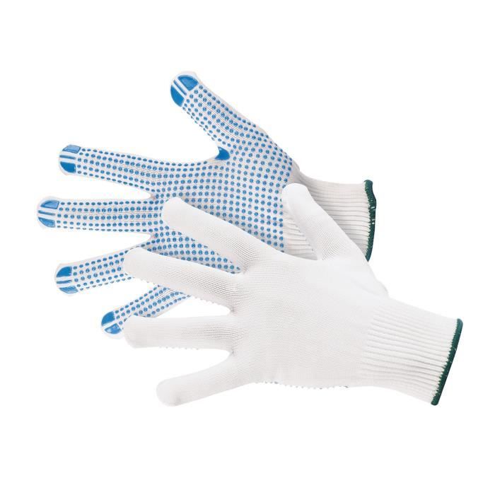 JAH Nylon tricot gant, picots, niveau intermédiaire, blanc, Taille 7, Lot de 24 - 5070