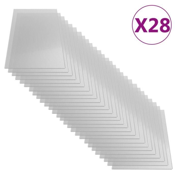Lot de 28 Feuilles de polycarbonate 4 mm 121x60 cm Super *368683