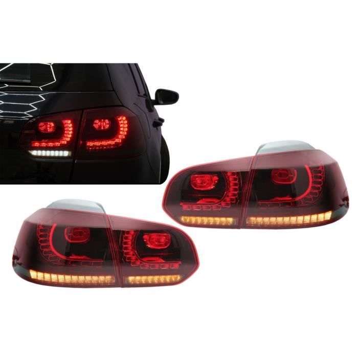 Feux arrières Full LED pour VW Golf 6 VI 08-13 R20 Look Cerise rouge Dynamique LHD RHD