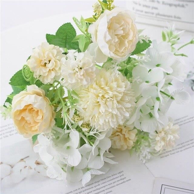 Fleurs artificielles blanches tulipes, 5 pièces, Bouquet de fausses fleurs en Latex tulipes, décoration de jardin de mar ES13773