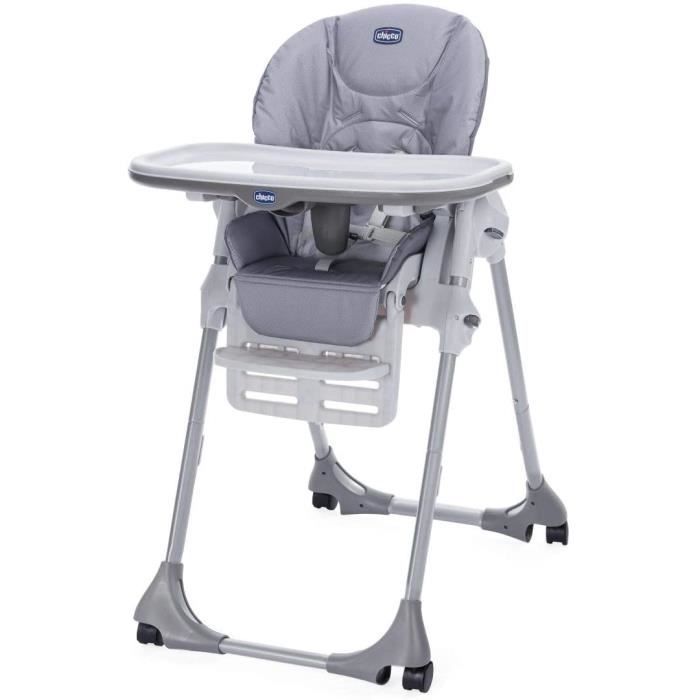 GOUPILLON BIBERON Chicco Chaise Haute Beacutebeacute Polly Easy 4 Roues Reacuteglable Pratique et Compacte Nature1360
