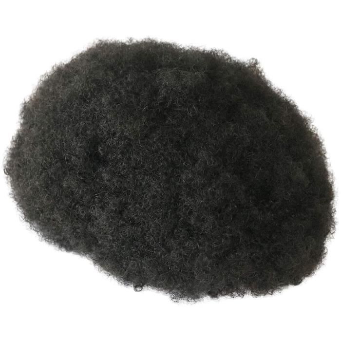 PERRUQUE DAXINYANG Perruques pour Hommes 6mm Afro Toupee pour Hommes Noirs Cheveux Humains Perruques Afroameacutericaines Afroam1008