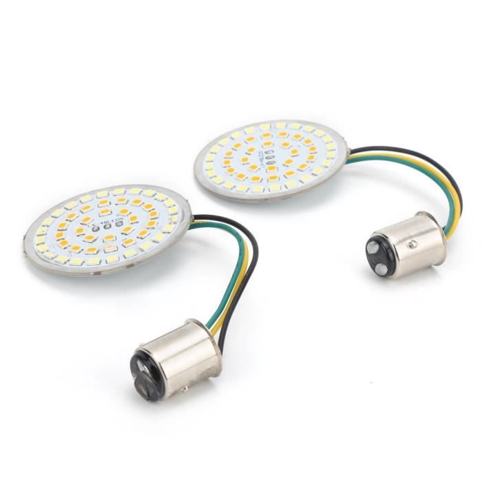 ARAMOX Lampe de clignotant de moto 2pcs Indicateur de Clignotant LED de Moto Lumière Ambre Blanche Haute Luminosité Convient pour