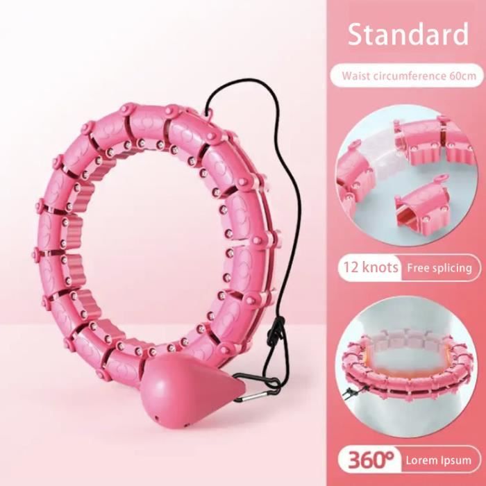 Camio Cerceau de fitness,cerceau d fitness réglable et détachable,massage de fitness et de perte de poids pour adultes en 12 section