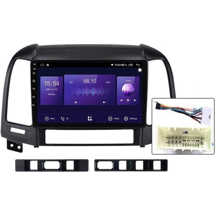 9 Pouces QLED écran Tactile Android 10 Navigation Multimédia pour Hyundai Santa Fe 2 2006-2012, RDS FM AM Autoradio Stéréo avec 274