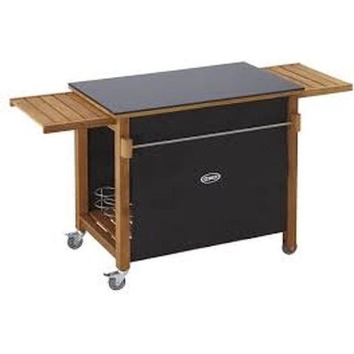 Desserte pour planchas 45, 60 et 75 cm - Plateau en HPL - Tablettes coulissantes - 4 roues 0,000000