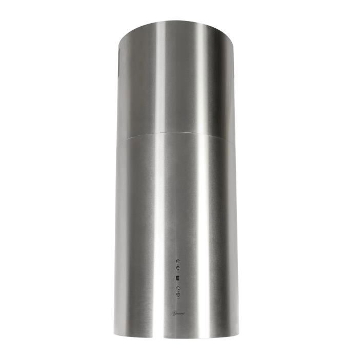 GURARI Hotte îlot GCH I 385 36 IS Prime, hotte îlot ronde, 36 cm, acier inoxydable, hotte de plafond, 1000 m³/h
