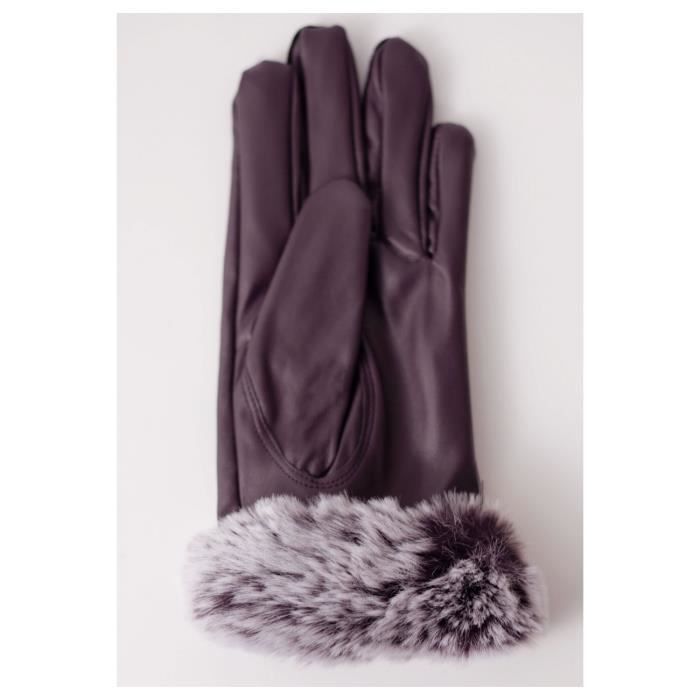 Gants intérieur fourré Femme Violet aille unique