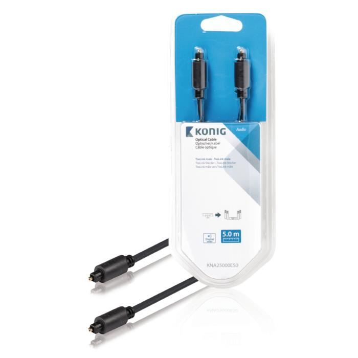 Câbles audio K & ouml nig KNA25000E50 Câble optique Toslink Mâle - Mâle 5,00 M Gris