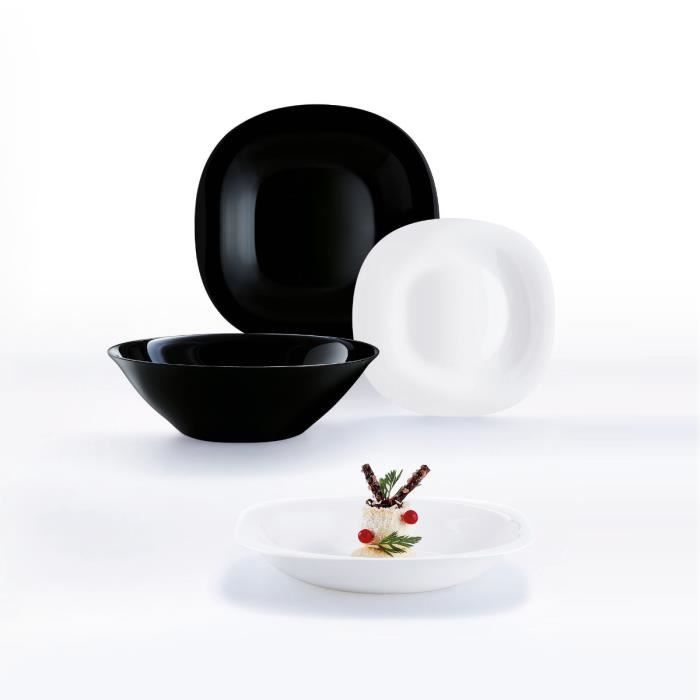 Service de table 19 pièces Carine Black & White Luminarc