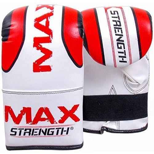 Max Strength Pro Bag Mitts Gants de boxe MMA UFC Muay Thai Training Rouge Blanc Grappling Punch