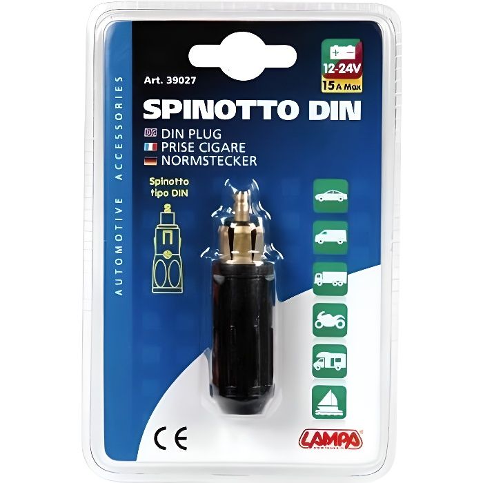 FICHE ALLUME CIGARE DIN 12/24V