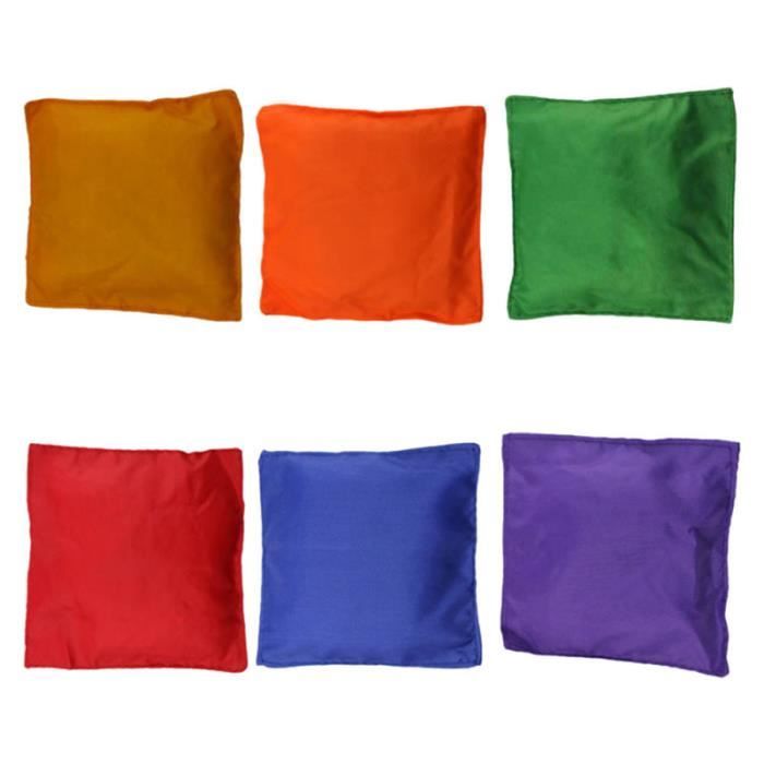 6 Pcs Sacs de sable Tissus en nylon Soft Square Throwing Game Props pour les enfants jouant SAC DE FORCE - VESTE LESTEE