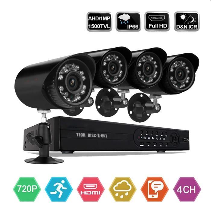 TD® Caméra de surveillance de sécurité / Ensemble de système d'équipement d'alarme de caméra d'enregistreur vidéo