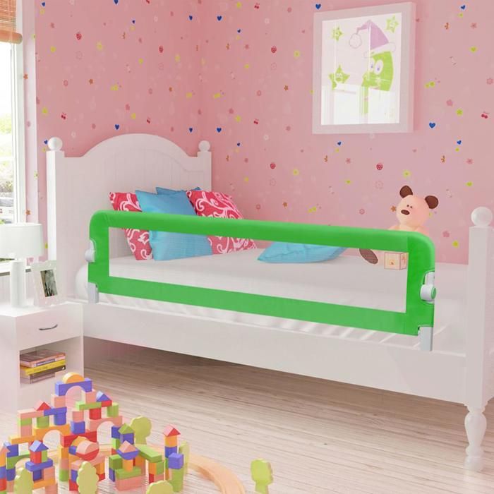 vidaXL Barrière de sécurité de lit enfant Vert 120x42 cm Polyester