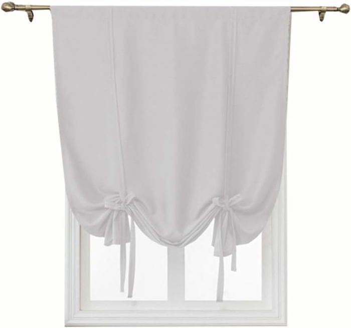 Rideau Occultant Court à Nouer – 60x140 Cm, Vin Rouge – Pour Petite Fenêtre (salle De Bain, Cuisine)