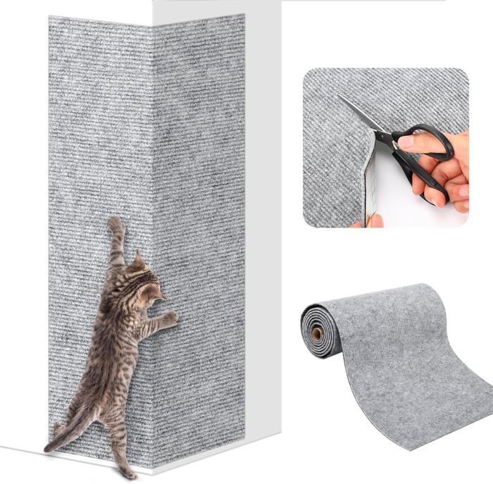 Meilleurs prix pour Tapis à gratter autocollant mural pour chat - 200 cm x 40 cm - Tapis à gratter pour chat - Tapis à gratter pour chat - Planche