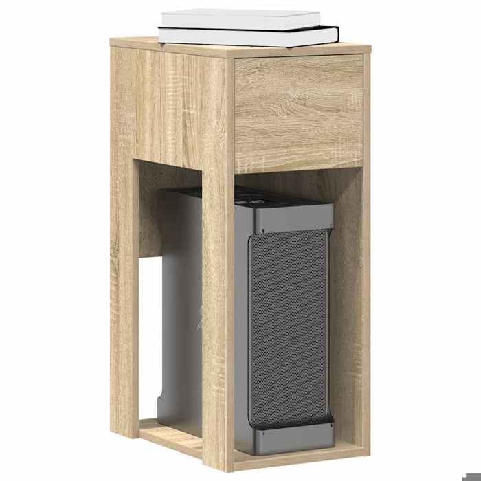 vidaXL Support de tour dordinateur et tiroir chêne sonoma 30x44x74 cm 858733