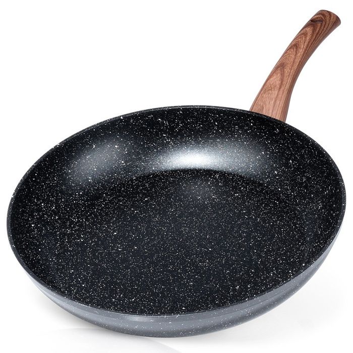 BRA Poêle à Frire 28cm Acier Inoxydable 18/10 - Induction Compatible Avec Couvercle