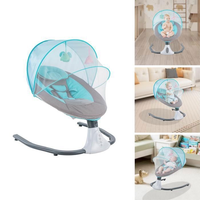 Berceau Électrique pour Bébé Bleu - Berceau Multifonctionnel - Chaise à Bascule pour Bébé de 0 à 18 Mois BERCEAU - SUPPORT BERCEAU