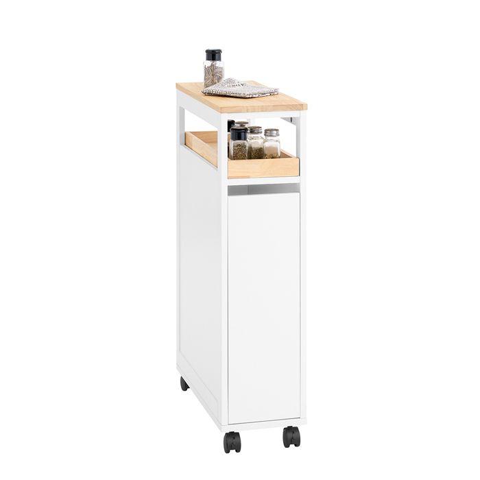SoBuy Étagère de Niche à roulettes NSR11-WN en Bois Meuble Rangement Cuisine Salle de Bain Chariot Placard Alcôve Chariot de Service SoBuy Étagère de Niche à roulettes NSR11-WN en Bois Meuble Rangement Cuisine Salle de Bain Chariot Placard Alcôve Chariot de Service