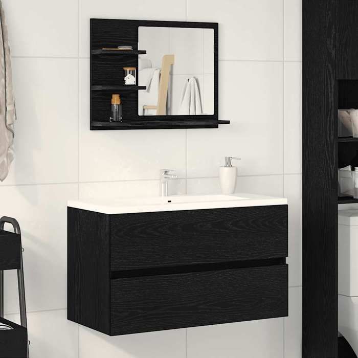 vidaXL Miroir de salle de bain chêne noir 60x105x45cm bois ingénierie 862546