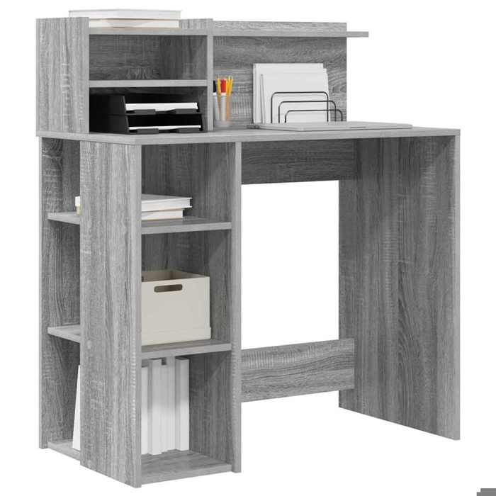 Kenneth@ Bureau - 1 PERSONNE - Table dordinateur - avec Rangement - sonoma gris - 90x48x1015 cm - LL1089