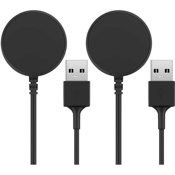 Chargeur Samsung Galaxy Watch - 2 Pièces - USB 100cm - Compatible Active 1/2 SM-R500/R830/R820