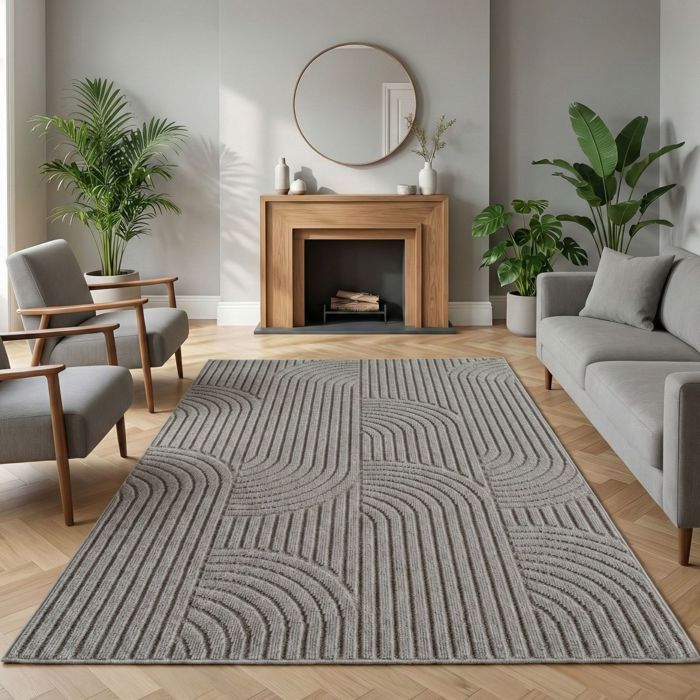 Carpetsale24 Tapis 160x230 cm Gris Design Bohème Bouclé Style Scandinave Moderne pour Salon Coin Canapé Salle à Manger Chambre